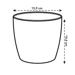 Cache-pot Brussels rond Ø 16 x 14,6 cm polypropylène injecté