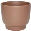 Cache pot calm coloris marron en céramique - Ø 12,3/11,5 x 9,5 cm