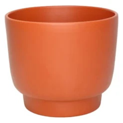 Cache-pot calm coloris orange en céramique - Ø 12,3/11,5 x 9,5 cm