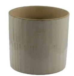 Cache-pot coloris beige en céramique - Ø 16 x 15,2 cm