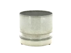 Cache-pot coloris blanc en zinc woodlog - Ø 27 cm x 22 cm