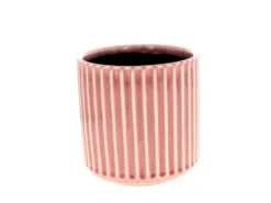 Cache-pot coloris rose en céramique Orchidée - Ø 13,5 x 14 cm