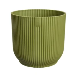 Cache-pot coloris vert en plastique recyclé Elho - Ø 7 cm