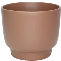Cache-pot en céramique coloris café mat Calm - Ø 17,5/16,5 x H 16 cm
