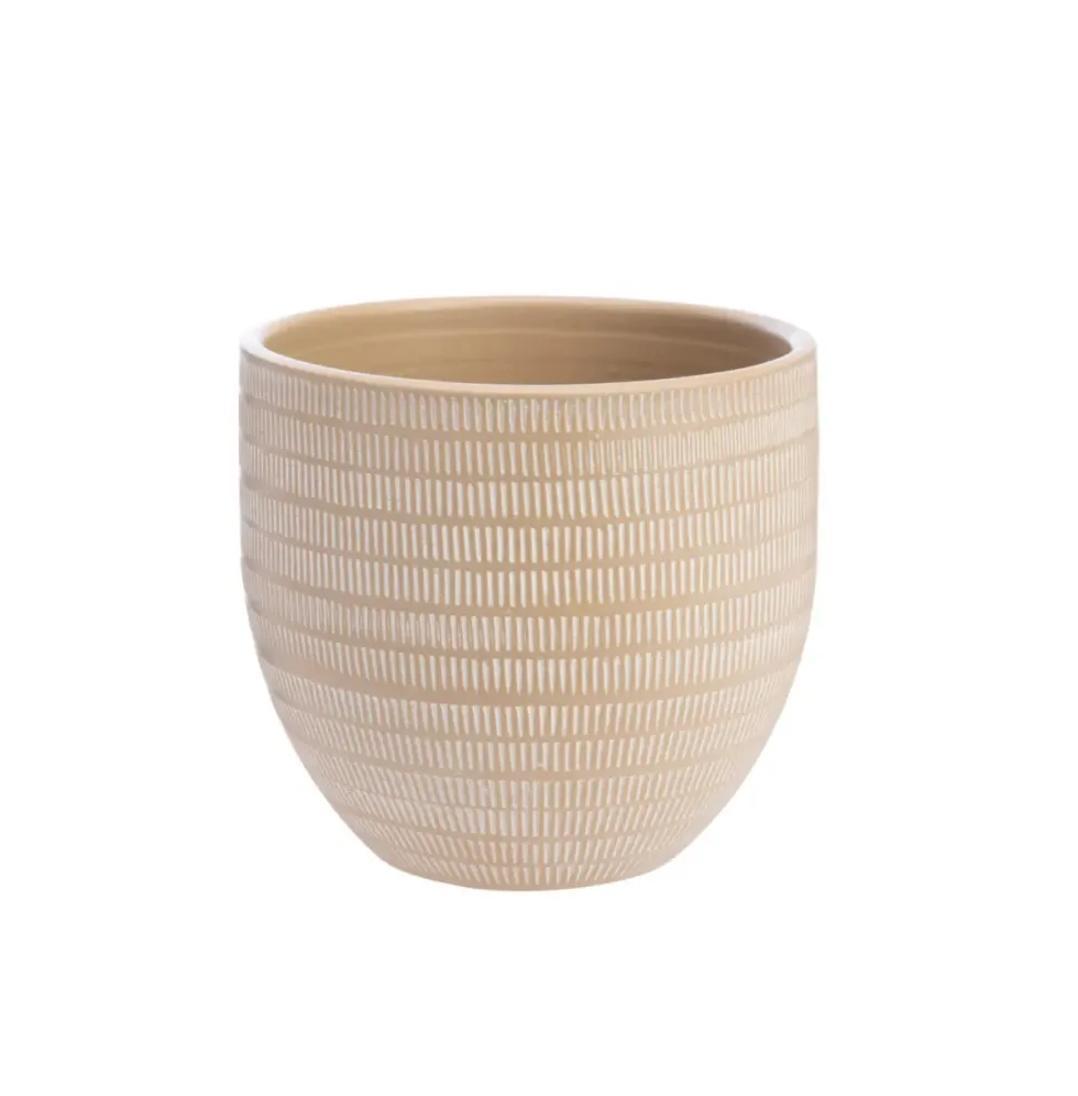 Cache-pot en céramique marron Sulco – 35 x 32 cm