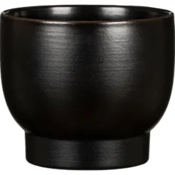 Cache-pot en céramique noir Scheurich 930 Ebano - Ø 18 cm