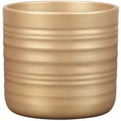 Cache-pot en céramique or Scheurich 850 Royal Gold - Ø 12 x H 11,1 cm