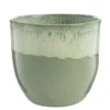 Cache-pot en céramique vert Basalt - Ø 21,7 x H 19,5 cm