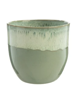 Cache-pot en céramique vert Basalt - Ø 21,7 x H 19,5 cm
