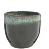 Cache-pot en céramique vert foncé Basalt - Ø 21,7 x H 19,5 cm