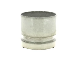 Cache-pot en zinc blanc Woodlog grand modèle - Ø 31 x H 27 cm