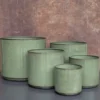 Cache-pot Looma coloris vert en zinc taille M - Ø 25 x 24 cm