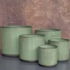 Cache-pot Looma coloris vert en zinx taille L - Ø 31 x 28 cm
