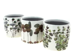 Cache-pot Orchidée coloris multicolore - Ø 14 x 12,5 cm