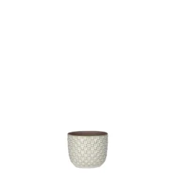 Cache pot rond en céramique blanc Mica Décorations Daan - Ø 7,5cm