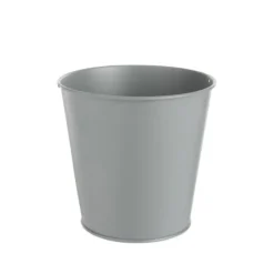 Cache-pot seau coloris gris en zinc - Ø 18,5 cm