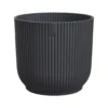Cache-pot vibes fold coloris noir en plastique recyclé Elho - Ø 14 cm