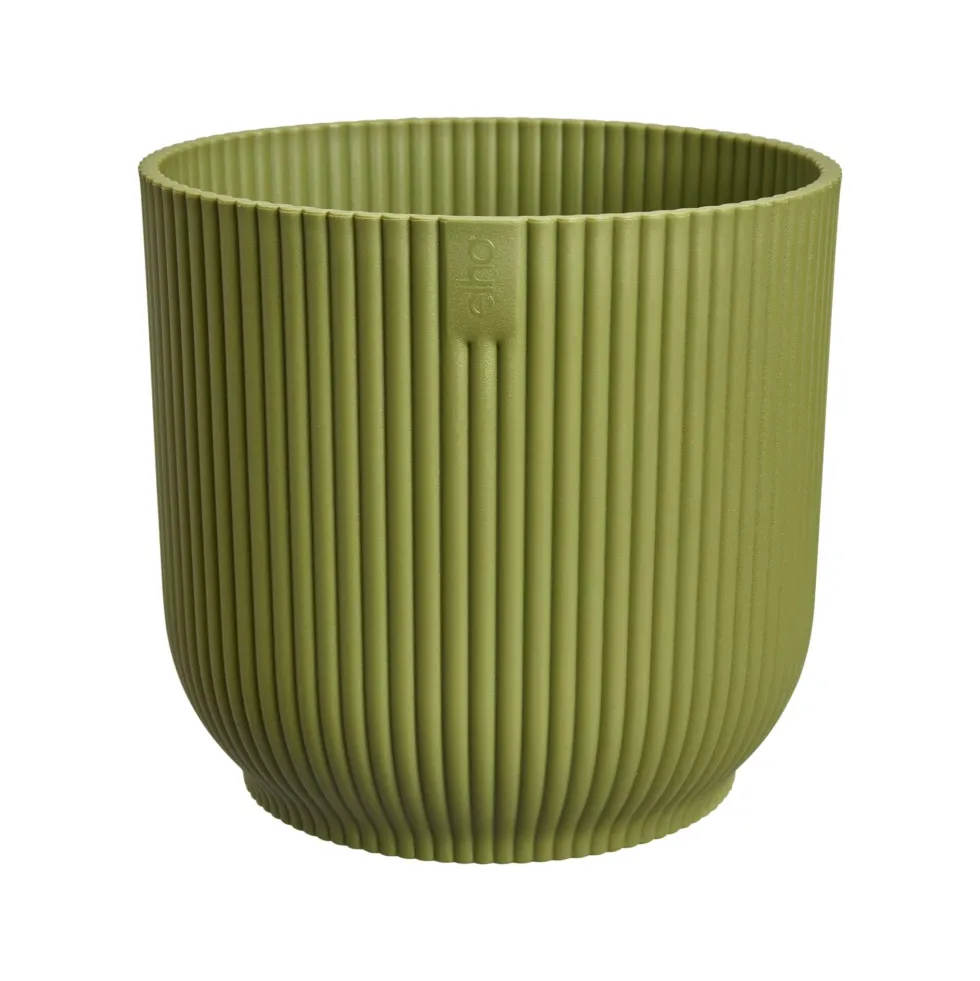 Cache-pot vibes fold coloris vert en plastique recyclé Elho - Ø 25 cm