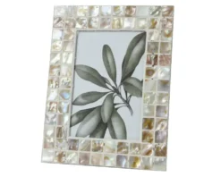 Cadre photo en capiz blanc - 16,5 x 21,5 cm