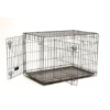 Cage d'éducation noire pour chien et chiot avec 2 portes - 76 x 48 x 53 cm