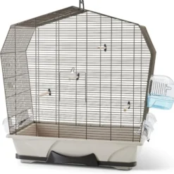 Cage à oiseaux exotiques et canaris coloris marron Savic Mary 50 avec fils cuivrés – 71,5 x 38,5 x 73,5 cm