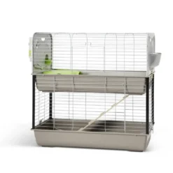 Cage pour lapin ou cobaye Caesar 3 double argent/vert