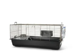 Cage pour lapin ou cochon d'Inde coloris gris foncé Nero 3 Deluxe Happy Planet - 100 x 50 x 45 cm
