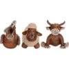Cale-porte animal de la ferme marron - 24 x 25,5 x 29 cm
