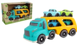 Camion remorque avec 4 voitures de 9 cm - 33 cm