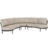Canapé d’angle beige en aluminium anthracite Bizzotto Helios - 151 x 103 x 82 cm