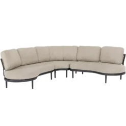 Canapé d’angle beige en aluminium anthracite Bizzotto Helios - 151 x 103 x 82 cm