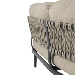 Canapé d’angle beige en aluminium anthracite Bizzotto Helios - 151 x 103 x 82 cm