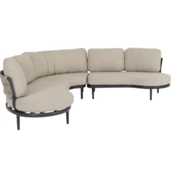 Canapé d’angle beige en aluminium anthracite Bizzotto Helios - 151 x 103 x 82 cm