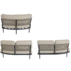 Canapé d’angle beige en aluminium anthracite Bizzotto Helios - 151 x 103 x 82 cm