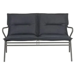 Canapé d'extérieur en aluminium coloris anthracite Vence Batyline Lafuma - 123 x 69 x 70 cm