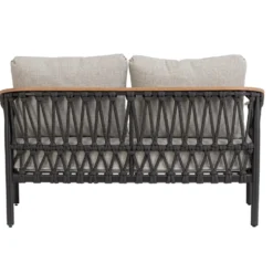 Canapé 2 places anthracite en aluminium et corde Bizzotto Fenix - 140 x 75 x 85 cm
