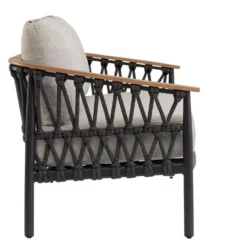 Canapé 2 places anthracite en aluminium et corde Bizzotto Fenix - 140 x 75 x 85 cm