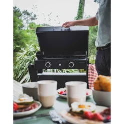 Capot pour barbecue Origin 60 coloris noir en acier Forge Adour Origin - 63,2 x 48,5 x 11,9 cm