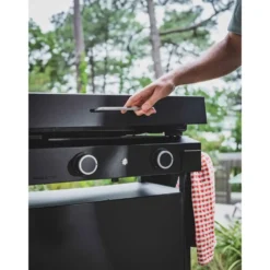 Capot pour barbecue Origin 60 coloris noir en acier Forge Adour Origin - 63,2 x 48,5 x 11,9 cm