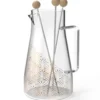 Carafe à sangria et vin chaud en verre transparent à motifs multicolores - Ø 18 x H 25 cm