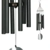 Carillon Aureole, coloris noir avec tubes en acier, H 106 cm