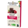 18 carrés fourrés framboise enrobés de chocolat noir bio Saveurs et Nature - 80 g