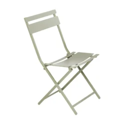 Chaise de jardin pliante Clivia coloris vert amande en acier - 50,5 x 42,8 x 84 cm