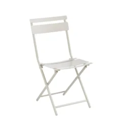 Chaise de jardin pliante Clivia coloris beige en acier - 50,5 x 42 x 84 cm
