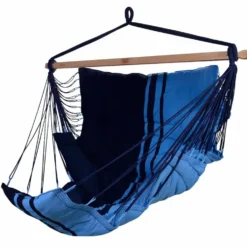 Chaise hamac coloris bleu Caraïbes en polypropylène XXL Jobek Hamac Konfort - 225 x 130 cm