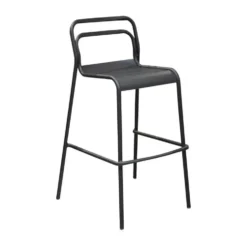 Chaise haute Oro grise en aluminium 60 x 54 x 104 cm