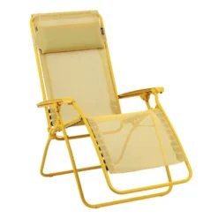 Chaise longue pliante Relax R CLIP colorblock Lafuma Batyline® coloris jaune en métal - 68 x 88 x 115 cm