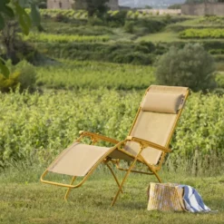 Chaise longue pliante Relax R CLIP colorblock Lafuma Batyline® coloris jaune en métal - 68 x 88 x 115 cm