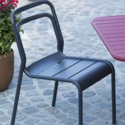 Chaise Oro grise en aluminium 51 x 58 x 82 cm