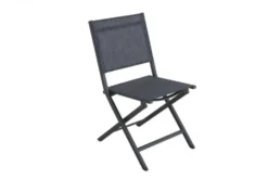 Chaise pliante en aluminium, anthracite chiné, CREADOR CENSO